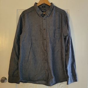 O'Neill Men's Classic Fit Long Sleeve Button Down Grey Shirt Size XL